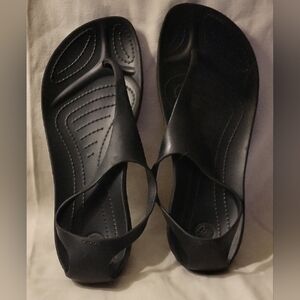 Womens Crocs Sandals Size 7 In Black